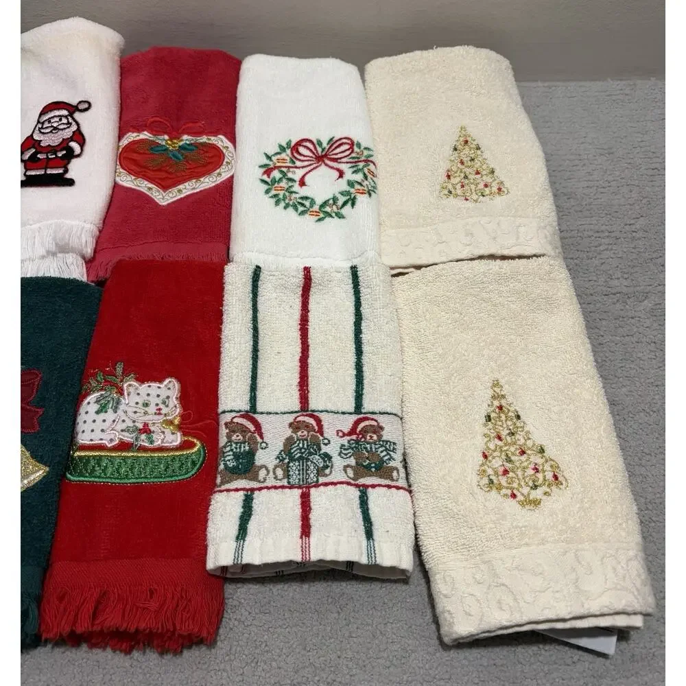 Decorative Christmas Hand Towel Lot of 12 Bath Kitchen Assorted Brands